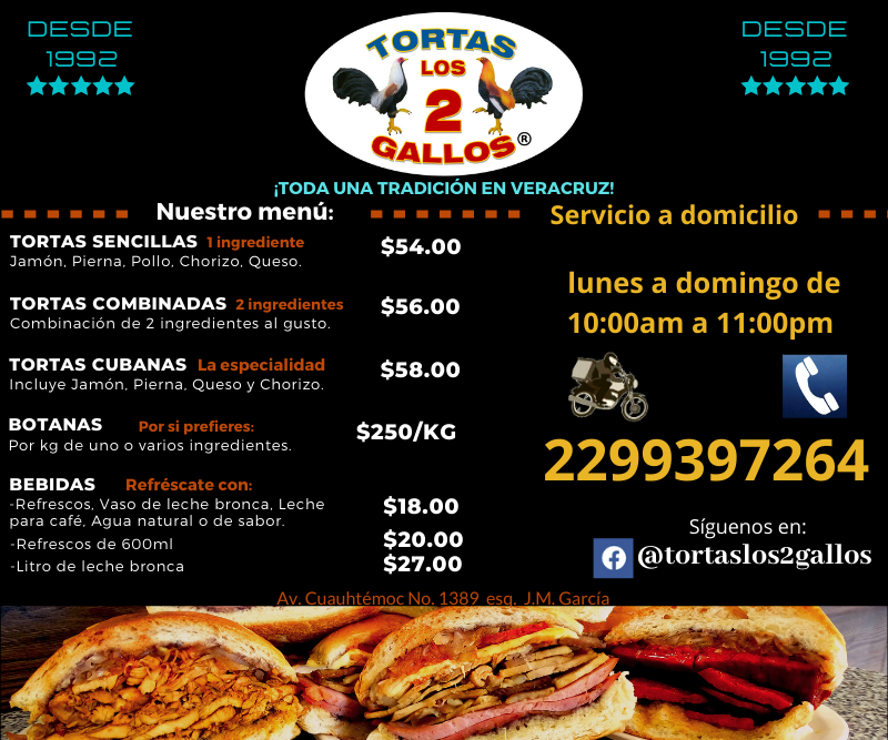 Tortas 'Los 2 Gallos'