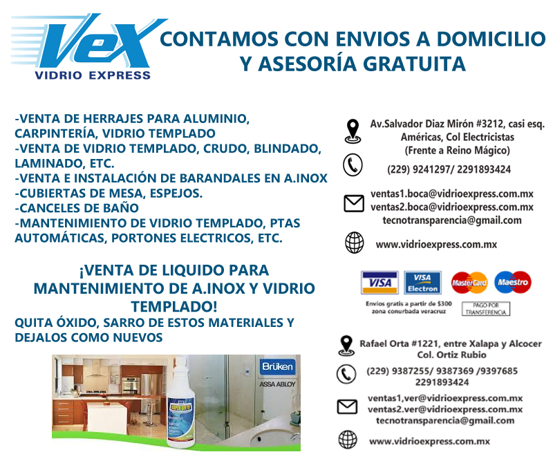 Vidrio Express | Aluminio y vidrio