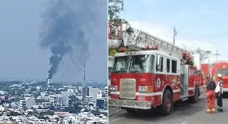 Bomberos Conurbados atienden fuerte incendio en Boca del Río