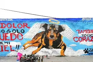 Crean mural en honor a 'Scooby' el perrito que fue lanzado a cazo de aceite hirviendo 