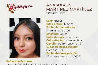 Menor de edad desaparece en Córdoba, Veracruz 