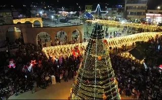 Así encendieron el árbol de Navidad en Agua Dulce, Veracruz 