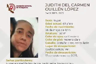 Ella es Judith, tiene 49 años y desapareció al sur de Veracruz 