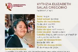 Kytzhia cumple un mes desde que desapareció en Boca del Río; piden ayuda para hallarla