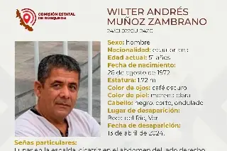 Hombre originario de Ecuador desaparece en Boca del Río 