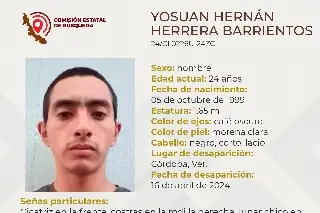 Imagen Joven desaparece en Córdoba, Veracruz; aquí sus características 