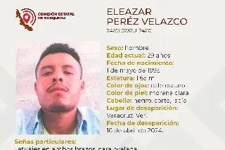 Él es Eleazar, tiene 29 años y desapareció en el puerto de Veracruz 