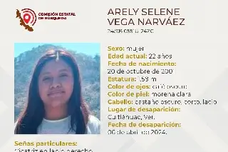 Imagen Piden ayuda para encontrar a joven desaparecida en zona centro del estado de Veracruz