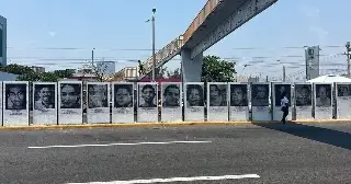 Con mural de 100 rostros de desaparecidos en Veracruz, honran a sus familiares y exigen justicia 