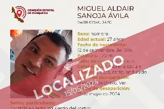 Localizan a hombre reportado como desaparecido en Medellín de Bravo