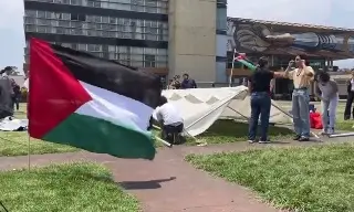 Retiran campamento pro palestina en UNAM; irán al Zócalo de la CDMX